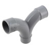 Coude double parallèle, GR, mâle-femelle à 87°30, à coller, gris, en PVC