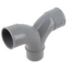 Coude double parallèle, GR, mâle-femelle à 87°30, à coller, gris, en PVC
