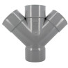 Culotte double parallèle, Ø 100, femelle-femelle à 45°, à coller, gris, en PVC