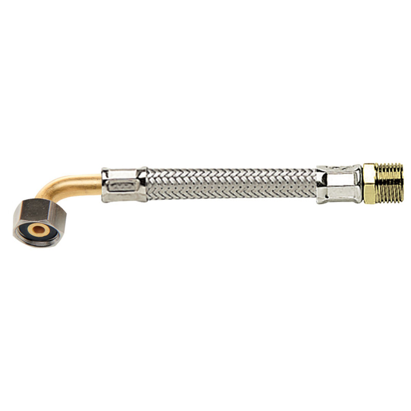PBflex coude femelle-mâle tresse inox, série Plus (4MS et QB)