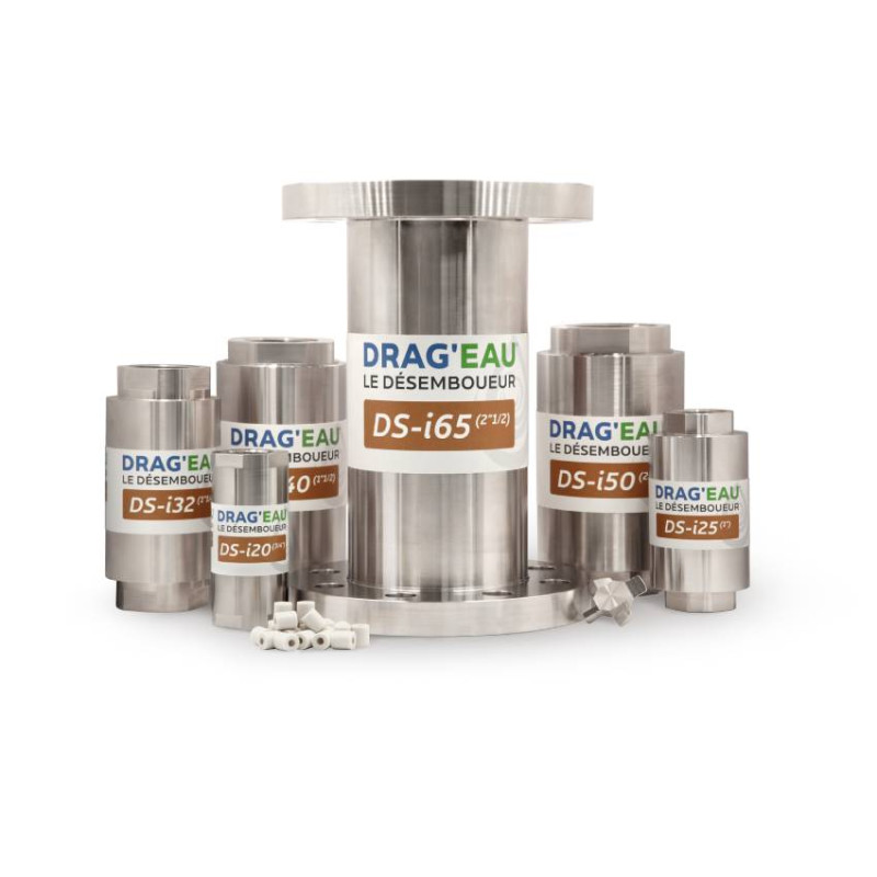 Désemboueur DRAG'EAU en inox 316L, sans électricité ni entretien
