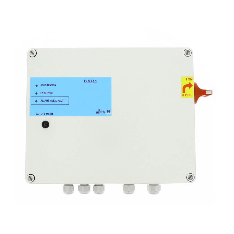 Coffret de gestion d'une pompe de relevage BSR-1 2.5/4A. Triphasé