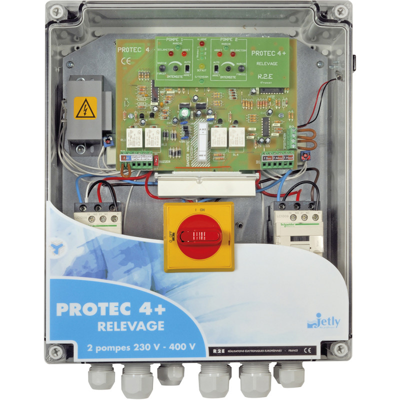Coffret pour 2 pompes de relevage Bi-Tension PROTEC 4+ - 12A