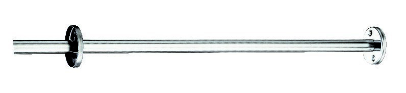 Porte-rideau droit Inox poli brillant, réf. 355