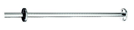Porte-rideau droit Inox poli brillant, réf. 356