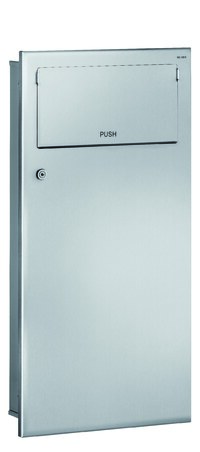 Poubelle trappe push encastré 18L Inox 304