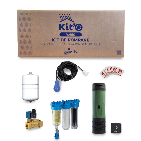 KIT'O pour réutilisation eau de pluie: rempotage et pompe immergée à variation