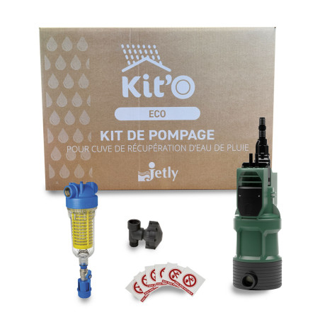 KIT'O pour réutilisation eau de pluie: Pompe + Filtre