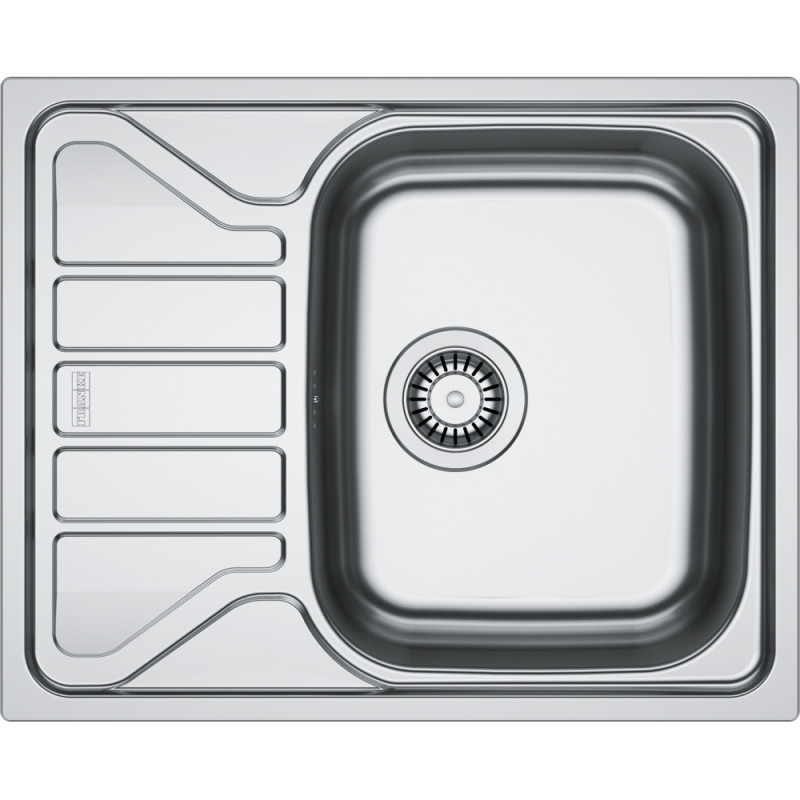 Évier Inox FLL 611-62 FLASH 1 cuve, avec égouttoir (réversible) - 620x500mm - vidage automatique