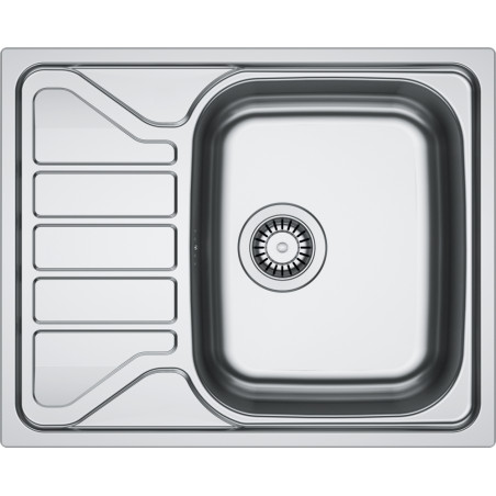 Évier Inox FLL 611-62 FLASH 1 cuve, avec égouttoir (réversible) - 620x500mm - vidage manuel