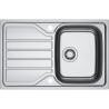 Évier Inox FLL 611-78 FLASH 1 cuve, avec égouttoir (réversible) - 780x500mm - vidage automatique