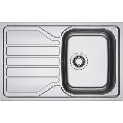 Évier Inox FLL 611-78 FLASH 1 cuve, avec égouttoir (réversible) - 780x500mm - vidage manuel