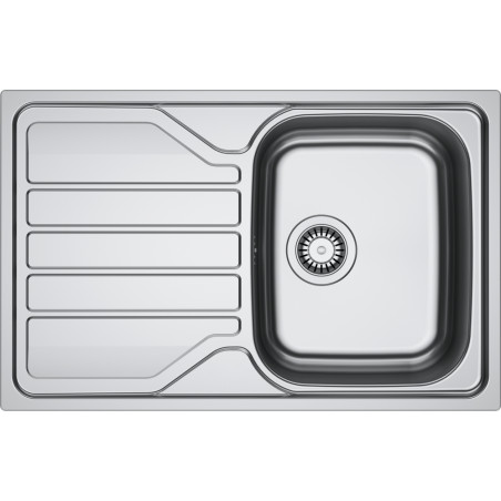 Évier Inox FLL 611-78 FLASH 1 cuve, avec égouttoir (réversible) - 780x500mm - vidage manuel