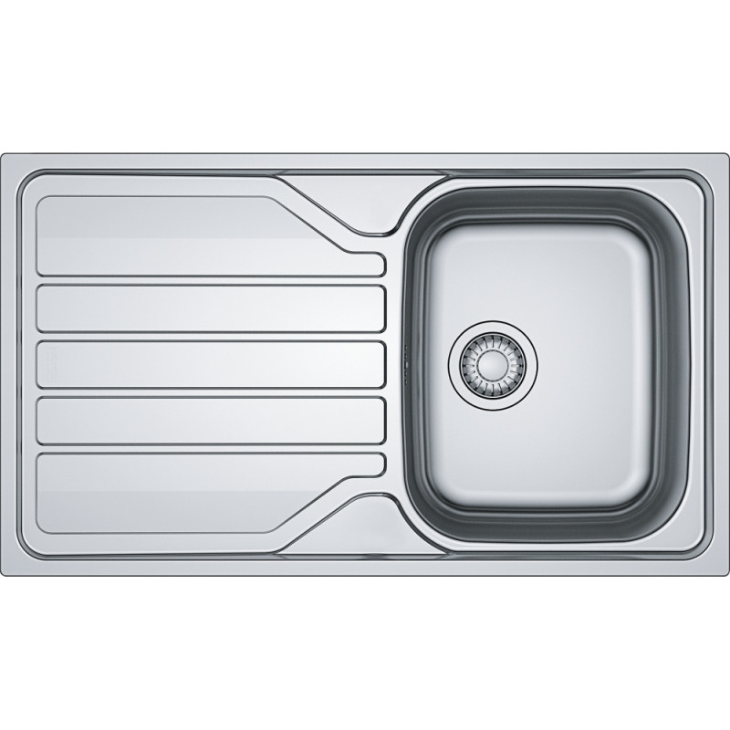 Évier Inox FLL 611-86 FLASH 1 cuve, avec égouttoir (réversible) - 860x500mm - vidage manuel