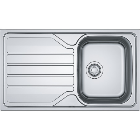 Évier Inox FLL 611-86 FLASH 1 cuve, avec égouttoir (réversible) - 860x500mm - vidage manuel