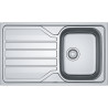 Évier Inox FLL 611-86 FLASH 1 cuve, avec égouttoir (réversible) - 860x500mm - vidage manuel