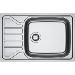 Évier Inox FLL 611-XLC FLASH 1 grande cuve, avec égouttoir (réversible) - 780x500mm - vidage manuel