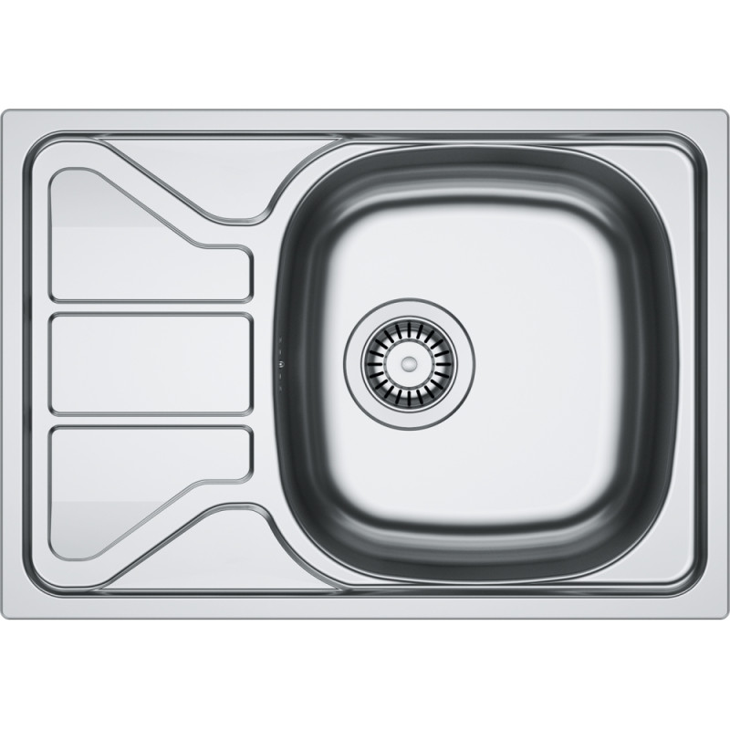 Évier Inox FLN 611-62/44 FLASH 1 cuve, avec égouttoir (réversible) - 620X435mm