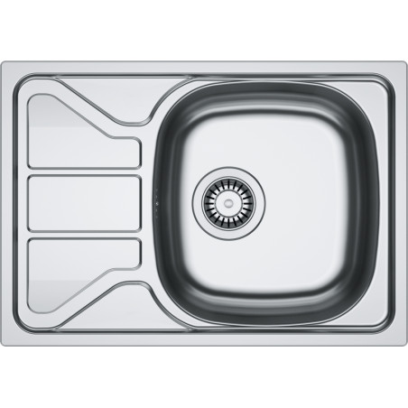 Évier Inox FLN 611-62/44 FLASH 1 cuve, avec égouttoir (réversible) - 620X435mm
