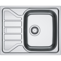 Évier Inox FLN 611-62 FLASH 1 cuve, avec égouttoir (réversible) - 620x500mm - vidage automatique