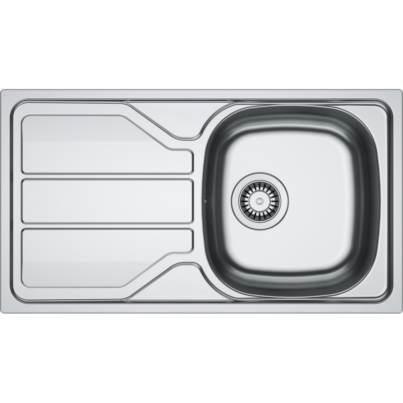 Évier Inox FLN 611-78/44 FLASH 1 cuve, avec égouttoir (réversible) - 780X435mm