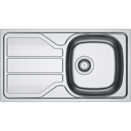 Évier Inox FLN 611-78/44 FLASH 1 cuve, avec égouttoir (réversible) - 780X435mm