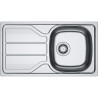 Évier Inox FLN 611-78/44 FLASH 1 cuve, avec égouttoir (réversible) - 780X435mm