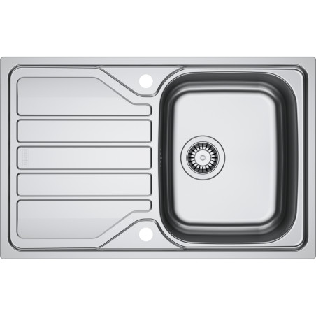 Évier Inox FLN 611-78 FLASH 1 cuve, avec égouttoir (réversible) - 780x500mm - vidage automatique