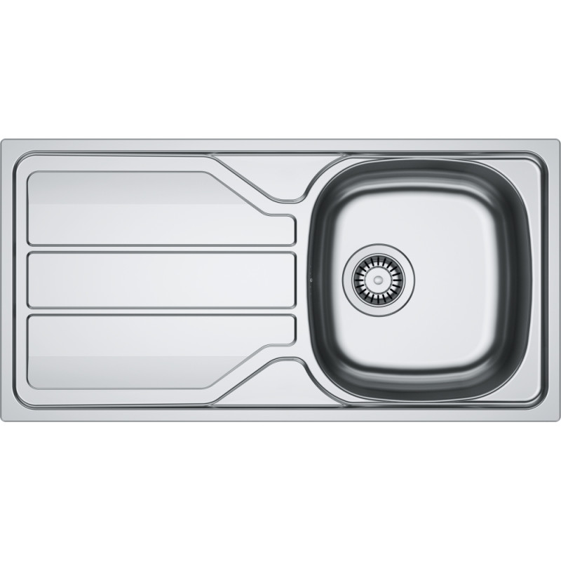 Évier Inox FLN 611-86/44 FLASH 1 cuve, avec égouttoir (réversible) - 860X435mm