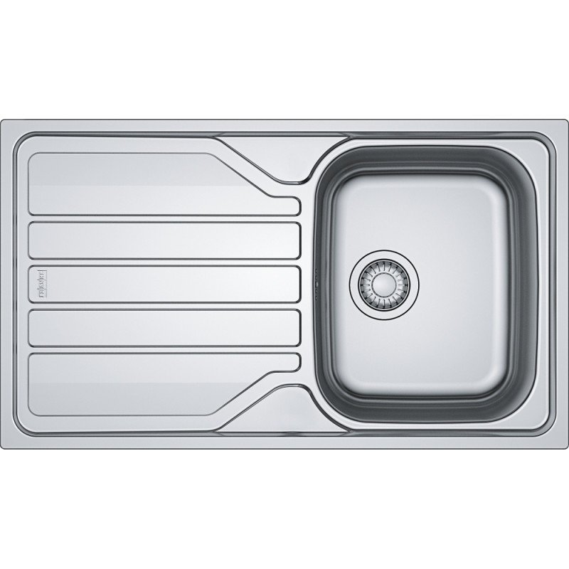 Évier Inox FLN 611-86 FLASH 1 cuve, avec égouttoir (réversible) - 860x500mm - vidage automatique