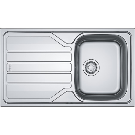 Évier Inox FLN 611-86 FLASH 1 cuve, avec égouttoir (réversible) - 860x500mm - vidage automatique