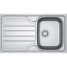 Évier Inox FLN 611-86 FLASH 1 cuve, avec égouttoir (réversible) - 860x500mm - vidage automatique