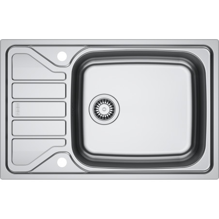 Évier Inox FLN 611-XLC FLASH 1 grande cuve, avec égouttoir (réversible) - 780x500mm - vidage automatique