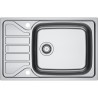Évier Inox FLN 611-XLC FLASH 1 grande cuve, avec égouttoir (réversible) - 780x500mm - vidage automatique