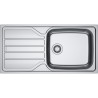 Évier Inox FLN 611-XL FLASH 1 cuve XL, avec égouttoir (réversible) - 1000x500mm - vidage automatique