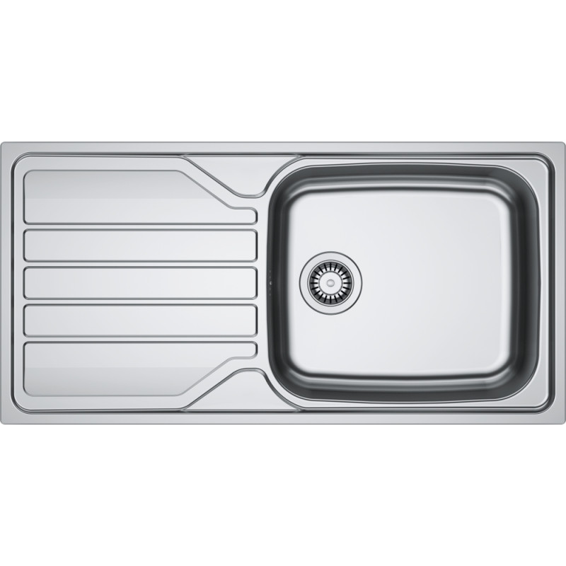 Évier Inox FLN 611-XL FLASH 1 cuve XL, avec égouttoir (réversible) - 1000x500mm - vidage manuel