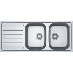 Évier Inox FLN 621 FLASH 2 cuves, avec égouttoir (réversible) - 1160x500mm - vidage automatique