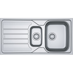 Évier Inox FLN 651 FLASH 1 cuve 1/2, avec égouttoir (réversible) - 1000x500mm - vidage automatique