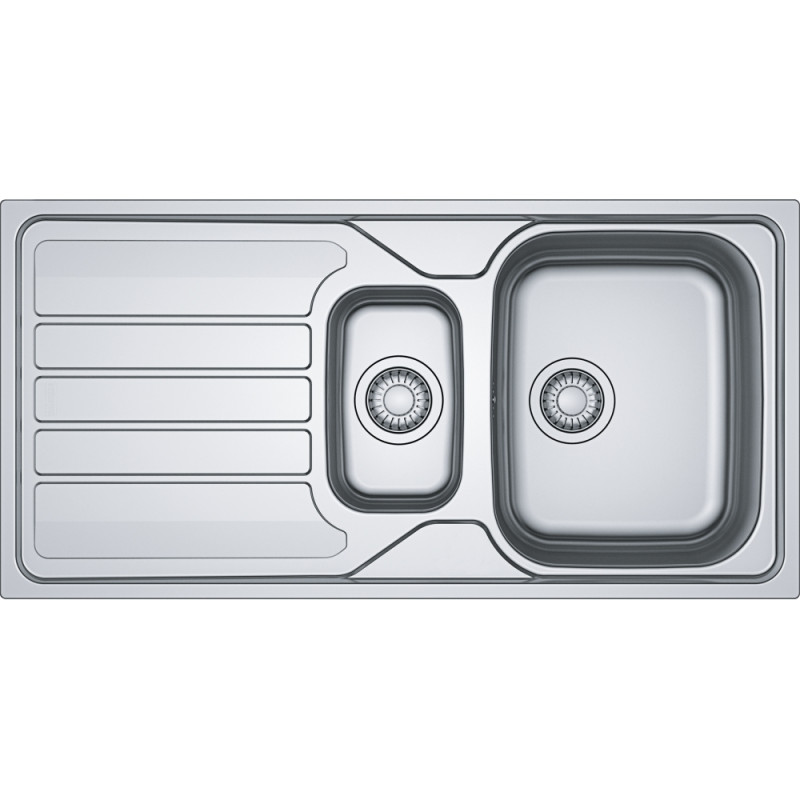 Évier Inox FLN 651 FLASH 1 cuve 1/2, avec égouttoir (réversible) - 1000x500mm - vidage manuel