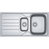 Évier Inox FLN 651 FLASH 1 cuve 1/2, avec égouttoir (réversible) - 1000x500mm - vidage manuel
