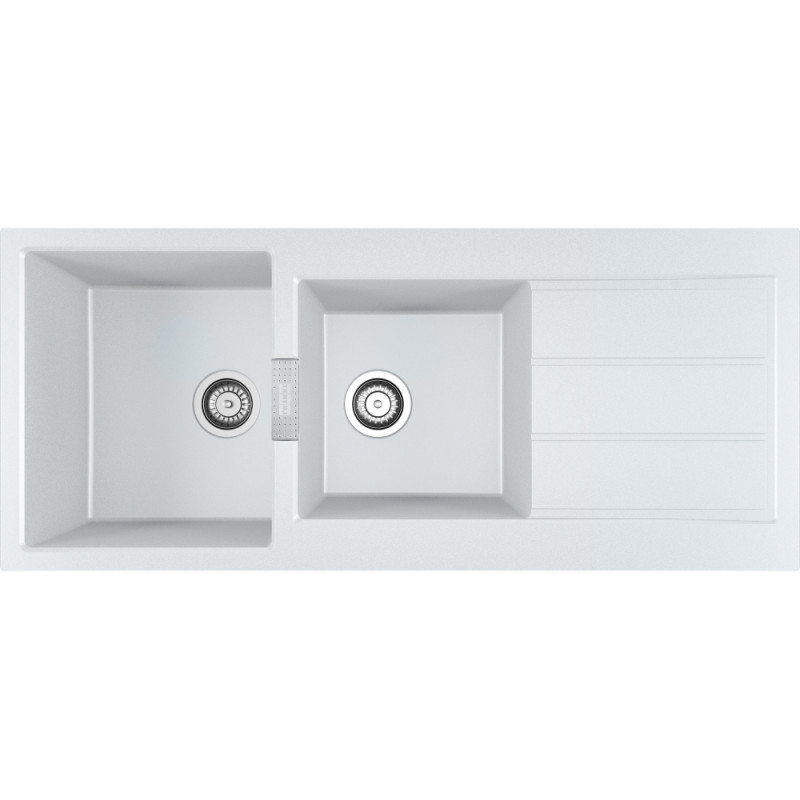 Évier Tectonite S2D 621 SIRIUS 2 2 cuves, avec égouttoir (réversible) - 1160x500mm