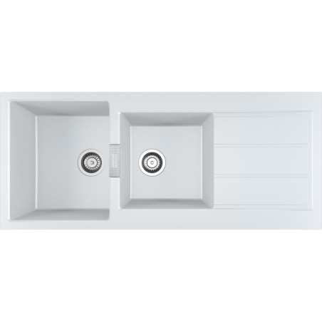 Évier Tectonite S2D 621 SIRIUS 2 2 cuves, avec égouttoir (réversible) - 1160x500mm