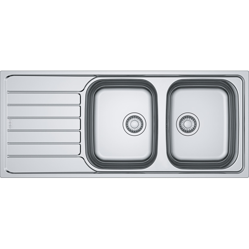 Évier Inox SKX 621 SPARK 2 cuves R80, avec égouttoir (réversible) - 1160x500mm