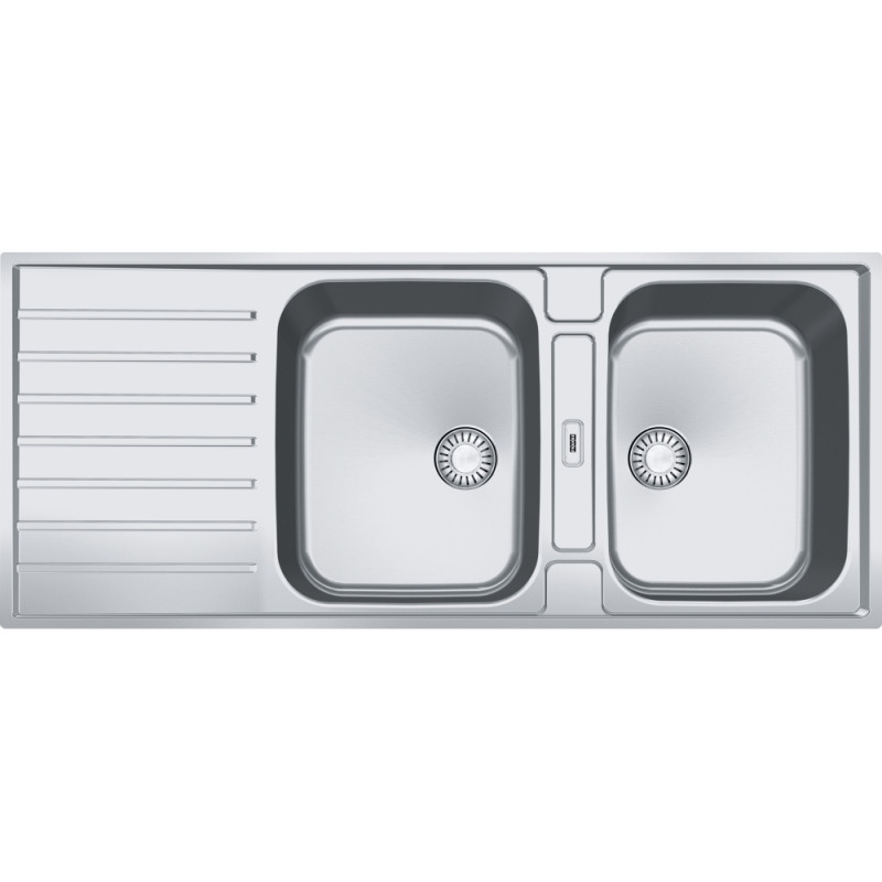 Évier Inox AGX 221 ARGOS 2 cuves R70, avec égouttoir (réversible) - 1160x510mm