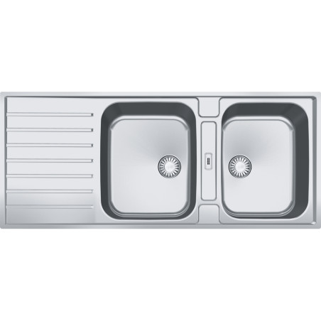 Évier Inox AGX 221 ARGOS 2 cuves R70, avec égouttoir (réversible) - 1160x510mm