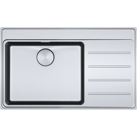 Évier Inox MYX 211-86 MYTHOS 1 grande cuve R25/10, avec égouttoir (à droite) - 860x520mm