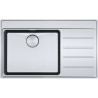 Évier Inox MYX 211-86 MYTHOS 1 grande cuve R25/10, avec égouttoir (à droite) - 860x520mm