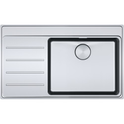 Évier Inox MYX 211-86 MYTHOS 1 grande cuve R25/10, avec égouttoir (à gauche) - 860x520mm