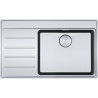 Évier Inox MYX 211-86 MYTHOS 1 grande cuve R25/10, avec égouttoir (à gauche) - 860x520mm