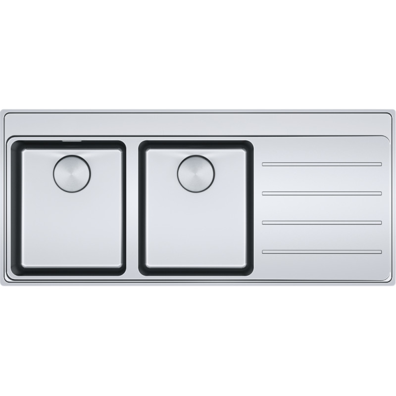 Évier Inox MYX 221 MYTHOS 1 cuve 1/2 R25/10, avec égouttoir (à droite) - 1160x520mm
